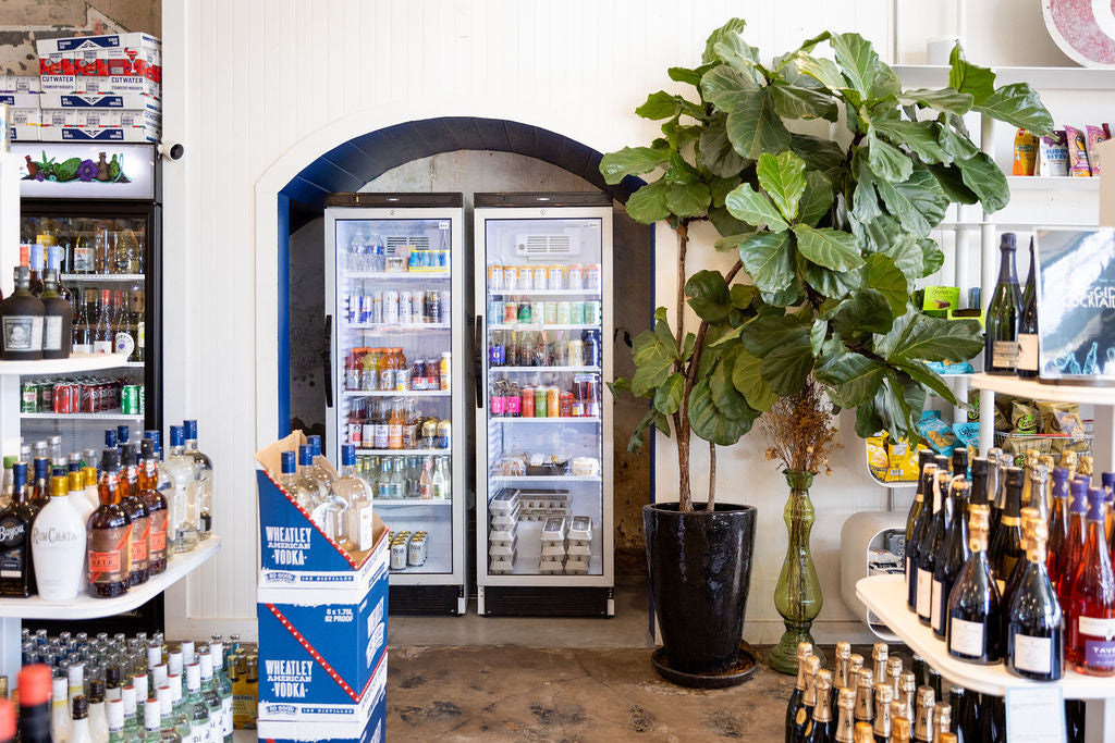 Coolers and cases at 1844 Liquor Store