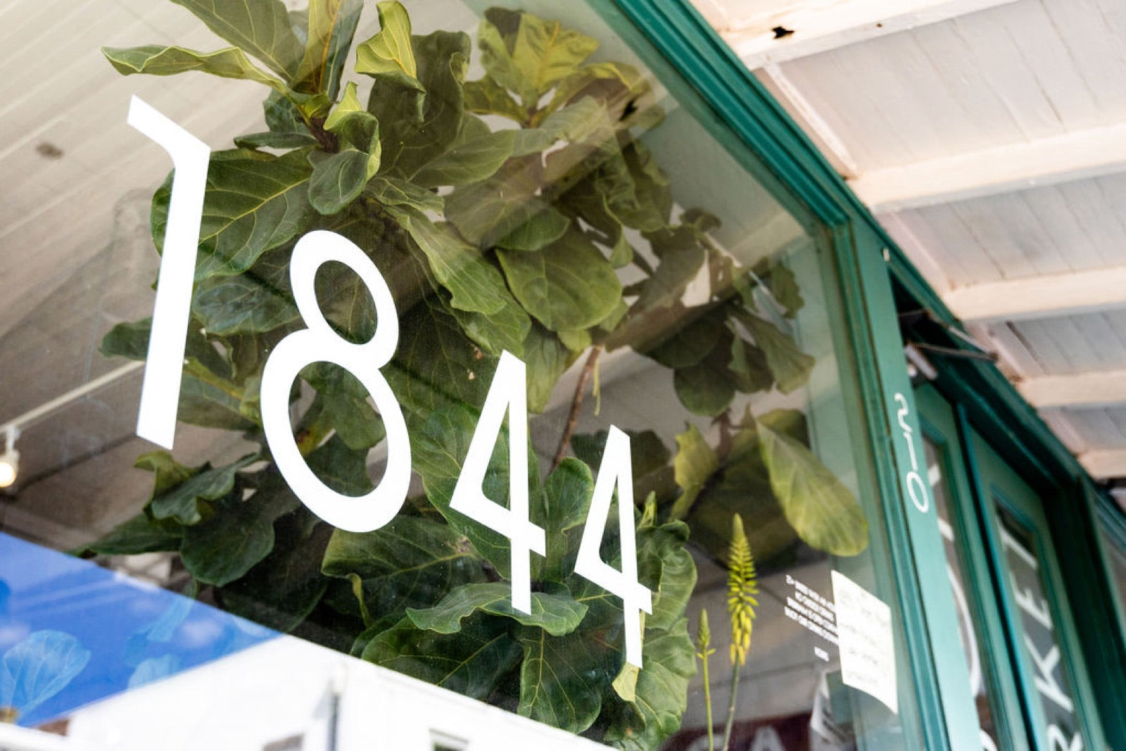 The 1844 lettering on the shop window